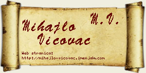 Mihajlo Vićovac vizit kartica